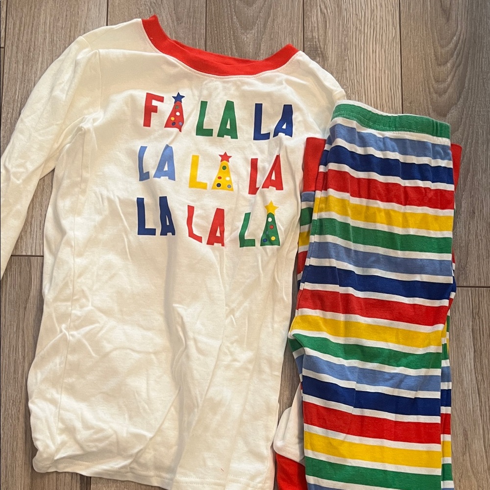 Place Kids Pajama Set with Red and Multicolor Stripes